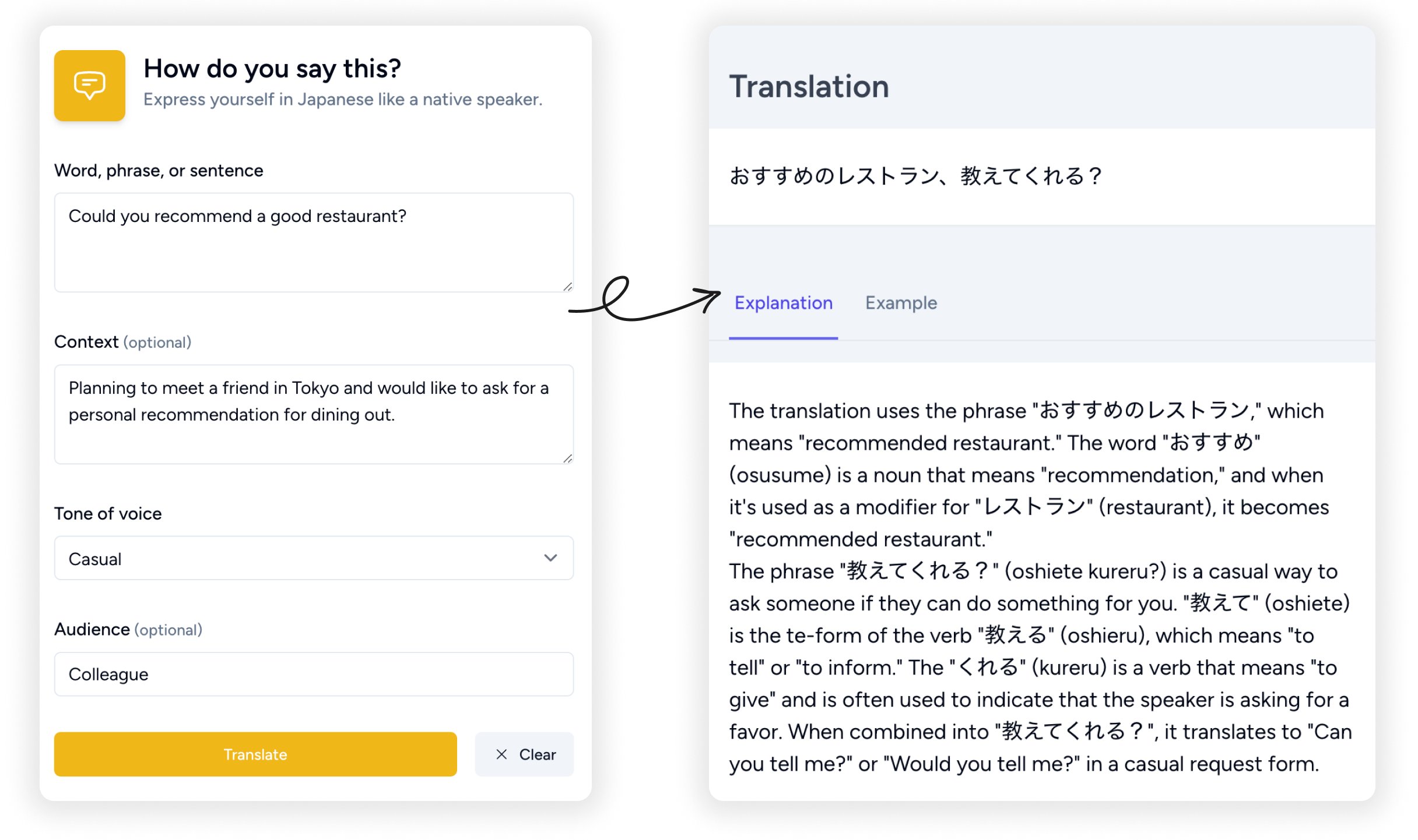 Translate with context and tone